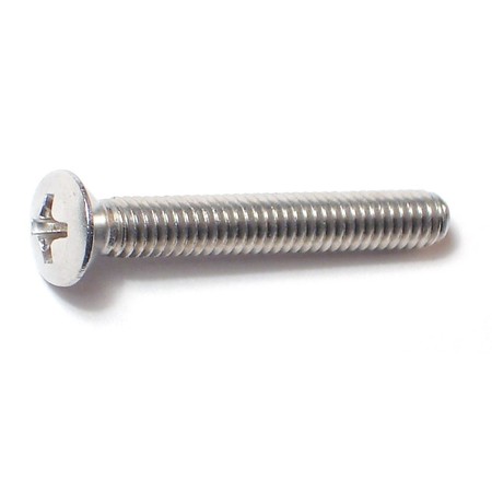 Midwest Fastener #8-32 x 1-1/4 in Phillips Oval Machine Screw, Plain Stainless Steel, 12 PK 79596